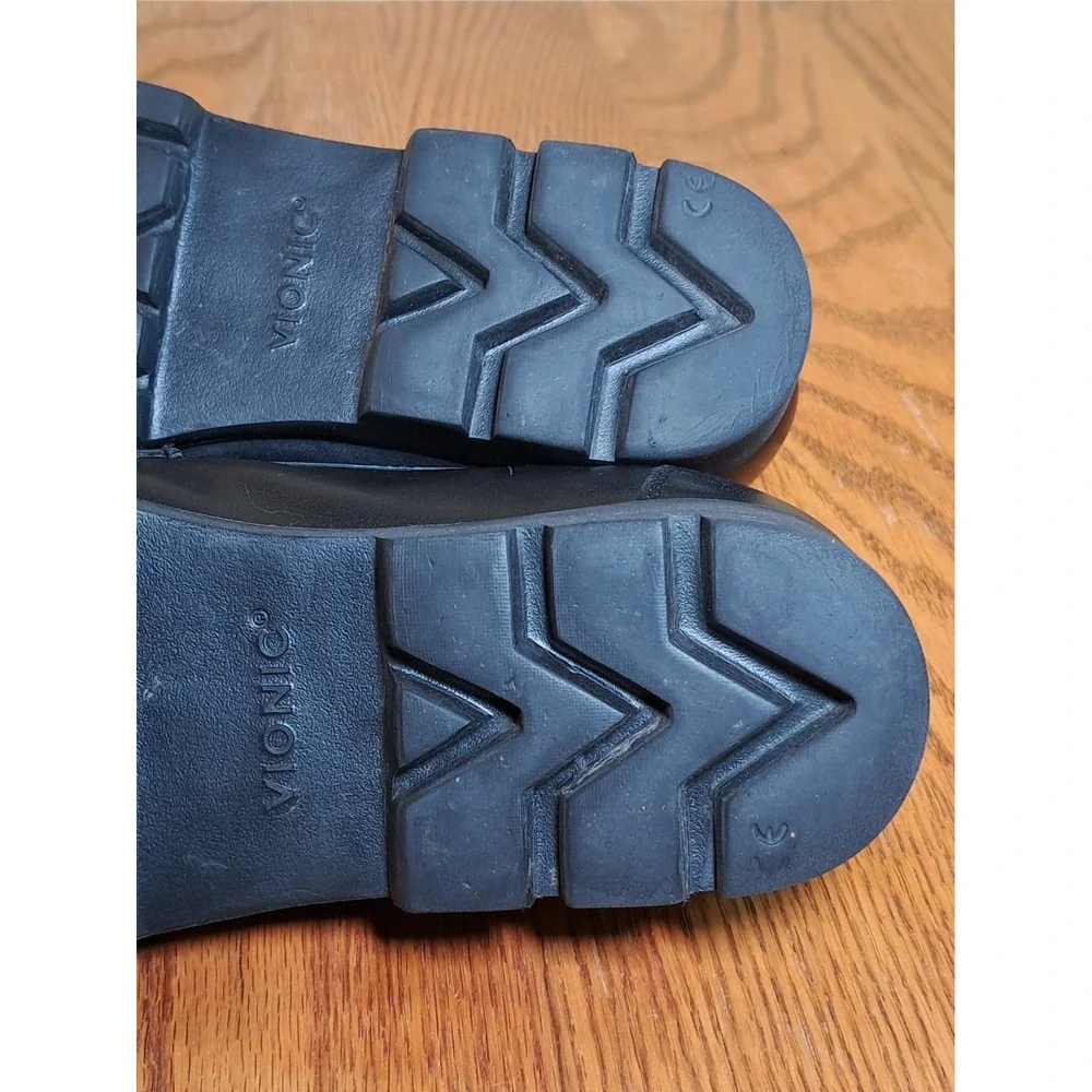Vionic Cheryl II Black Leather Penny Loafers Slip-On Flat Shoes 9.5